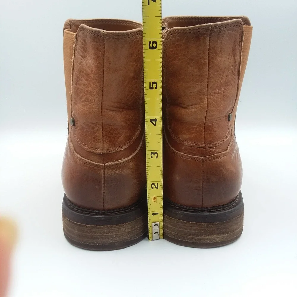Franco Sarto Horrace Cognac Brown Leather Chelsea Boots Women's 10 Ankle Booties
